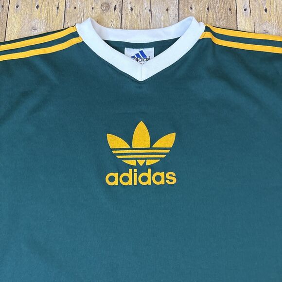 Vintage Adidas v Neck Soccer Jersey Blank Mens XXL 2XL Short Sleeve - Picture 2 of 6